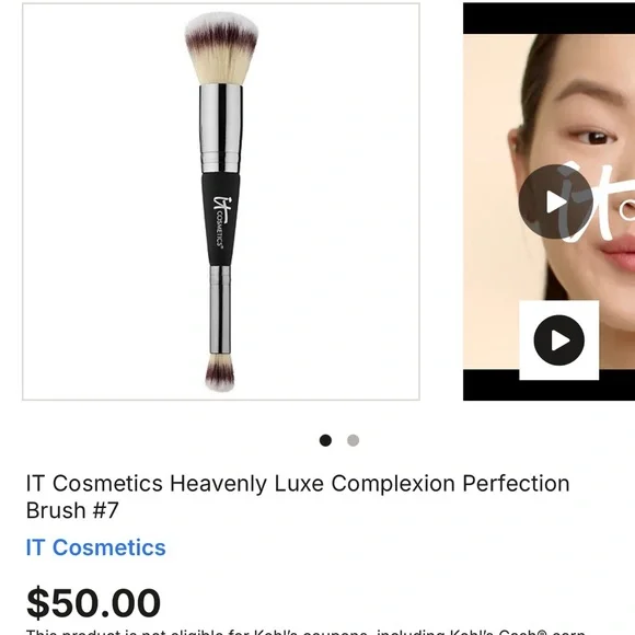 IT Cosmetics Dual-Ended Makeup Brush - Silver and White - Picture 10 of 11